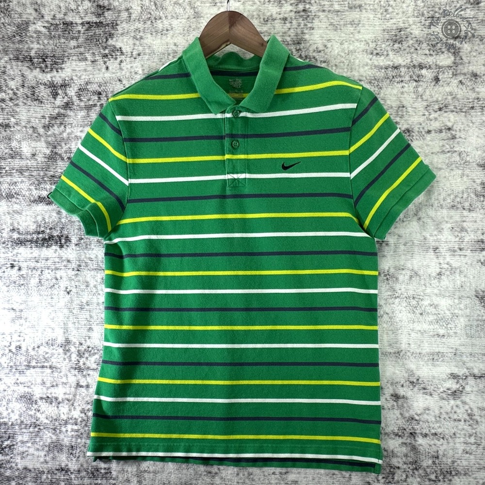 Nike "The Athletic Dept."‎ Polo Style Shirt Green Yellow White Men's XL 2000's?